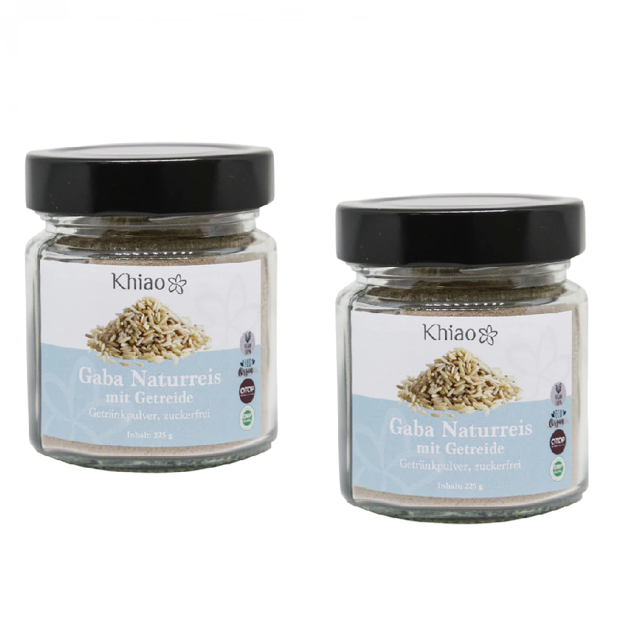 Khiao - Beach Gaba brown rice powder - meal replacement - 2 x 225 g in a glass - vegan without gluten