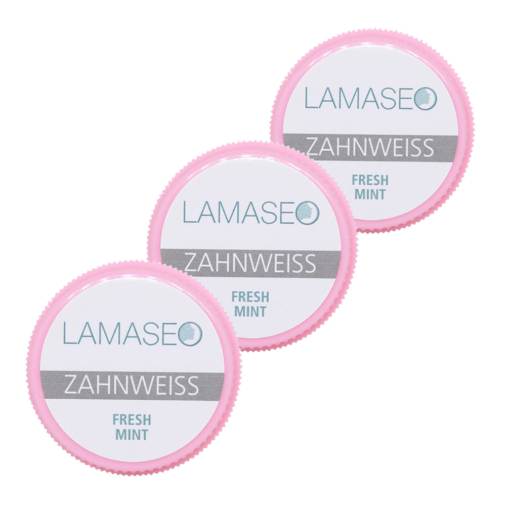 Lamaseo - Zahnweiss - Rund 3 x 25 Gr. - Natürlich hellere Zähne